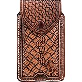 Tourbon Genuine Leather Cell Phone Holster for Belt with Loop Waist Pouch Flip Case Sheath Phones Holder for iPhone Magnetic Closure