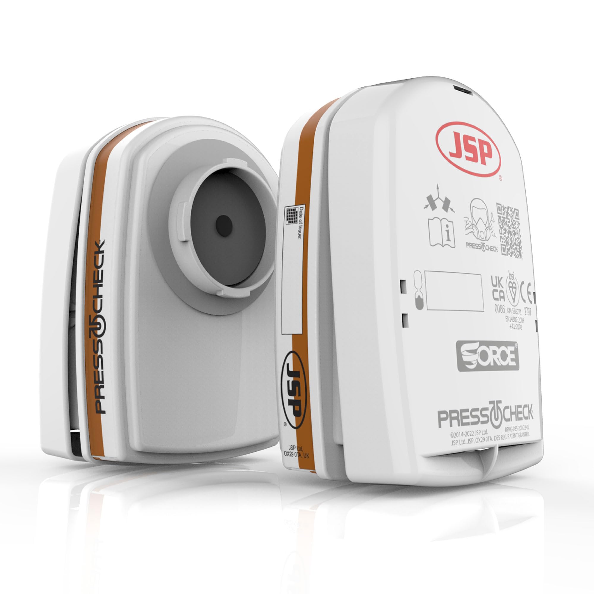 JSP PressToCheck™ A2P3 Combination Filters (1 Pair) - for JSP Force 8 Half Mask & Force 10 Full Face Respirator - Organic Gases, Vapours, Odours, Dust - DIY & Industrial - EN143 & EN14387