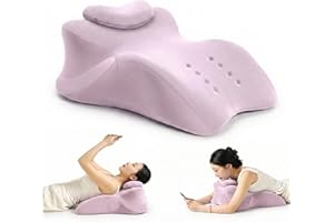 Large Bed Wedge Pillow for Sleeping & Stomach Sleepers, Memory Foam Incline Cushion for Neck Pain Relief, Reading Pillow for 