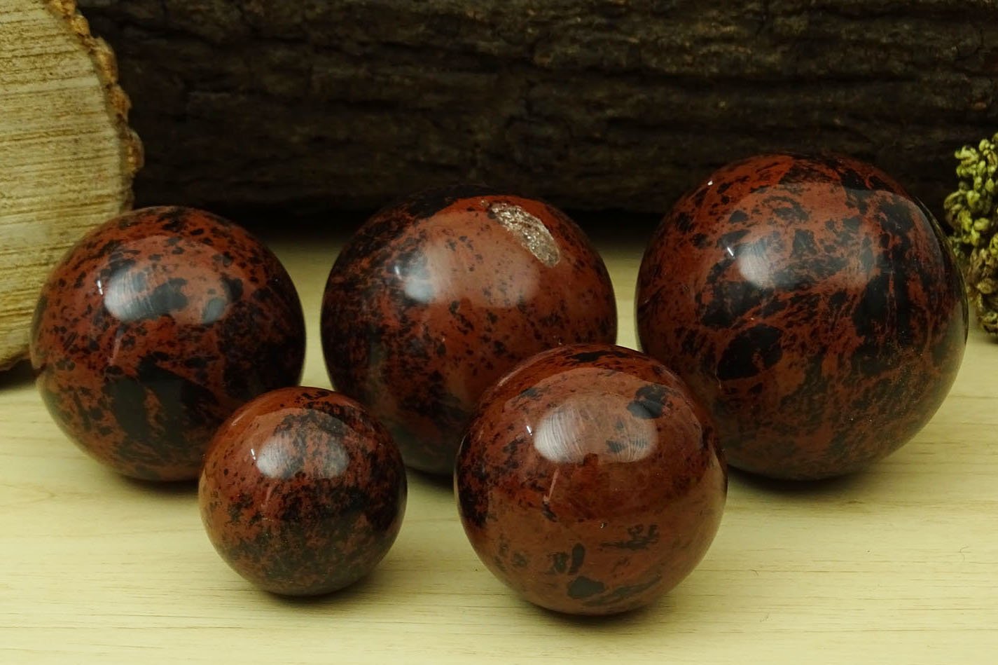 Reikiera Mahogany Obsidian Sphere Stone Ball With Ring Stand Aura Balancing Crystal Reiki Healing- Choose Size