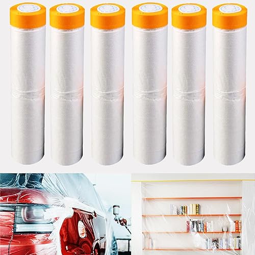 MOCNT 2Pcs Dust Sheets Roll Tape Masking Film Tape Self - View #8