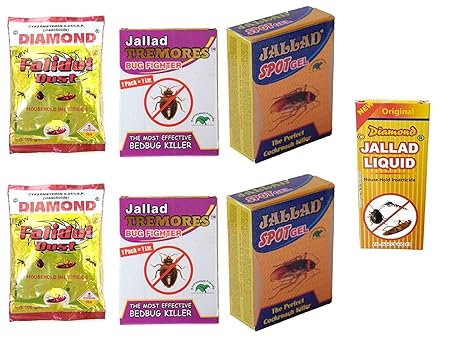 Jallad TREMORES BUG FIGHTER Bed Bug Termite Ant Killer Anti Cockroach Spot Gel Multi Insect Spray Mini Pack Powder Gel Powder Base Formula (Pack of 7)