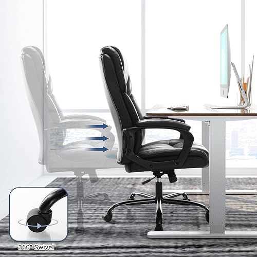 rattantree Executive Ergonomic Office Chair with Footrest,Desk Office Chairs for Home, PU Leather Adjustable Big High Back Computer Chair,Desk Chairs with Lumbar Support