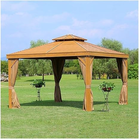 Amazon Co Jp 日よけ シェード 庭の家具 ガゼボ サンシェード 3 4mガーデンガゼボ 屋外屋上ガーデンコートヤードパティオパビリオンアウトドアヴィラレジャーパビリオンアルミ合金シャレー屋外オーニングヴィラキャノピーパーゴラテント Zhangyn 洋書