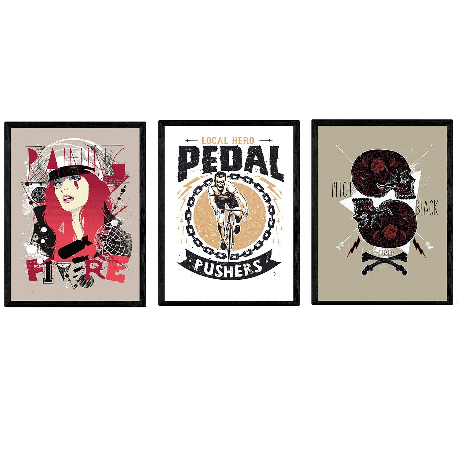 Nacnic Poster Calavera, bike girl. Design decorative sheet. A4 size โ image 1