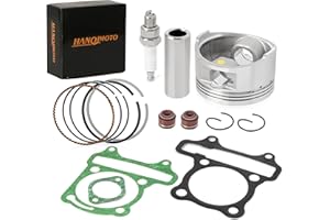 HANQIMOTO Piston Rings Gasket Set, 57.4mm Bore Replacement For Gy6 150cc 157qmj Engine Scooter Moped Atv Go Karts Moped Scooter,Gy6 150cc Piston Rings Assembly Kit.