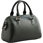 SUNLIGHT LEAVES Vegan Leather Boston Bag For Women Vintage Top Handle Satchel Retro Purse Classic Simple Shoulder Handbag