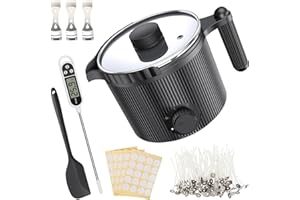 venpow Candle Wax Melter with Pour Spout, Candle Making Kit for Adult Beginners, for Candle Making, Set Includes Wax Melting Pot, Stirring Spoon, Thermometer, Wick, Wick Sticker and Centering Device
