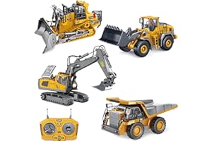 Mudsterz Construction Rc Set of 4, Mini Rc Construction Vehicles Rc Excavator, 2.4ghz Remote Control Construction Vehicle, Al