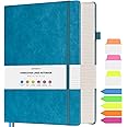 OFFIGIFT College Ruled Notebook, Large A4 Hardcover Leather Journal, 312 Numbered Pages Writing Journal, 100gsm No Bleed Paper, Lined Journal Notebook for Women Men School Office, 8.5''×11'', Blue