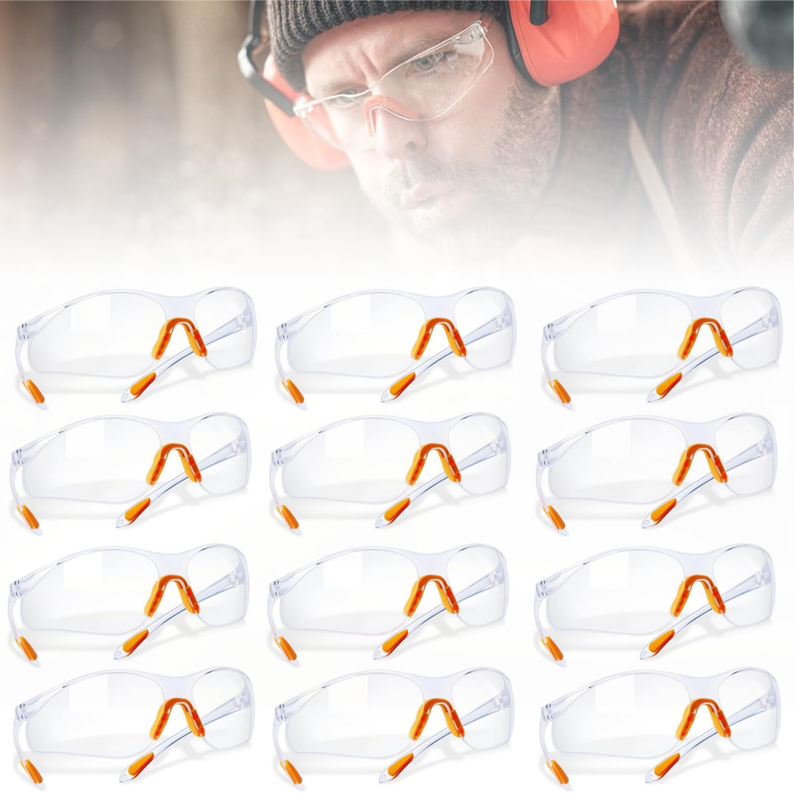 YYwenting 12 Pack Safety Glasses Safety Industrial Goggles Anti Scratch Spectacles Glasses Eye Protection Safety Spectacles Work Glasses for DIY Lab Welding Grinding Cycling Laboratory