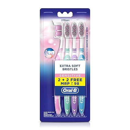 Oral-B Soft Sensitive Whitening Toothbrush-4 Pieces (Buy 2 get 2 Free)