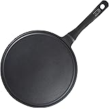 S·KITCHN Crepe Pan Nonstick Die-cast Aluminum Non-stick Induction Compatible Flat Tawa Griddle - 11Inches