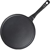 S·KITCHN Crepe Pan Nonstick Dosa Pan for Roti Indian, Non-Stick Pancake Griddle Compatible with Induction Cooktop, Comal for Tortillas - 11IN