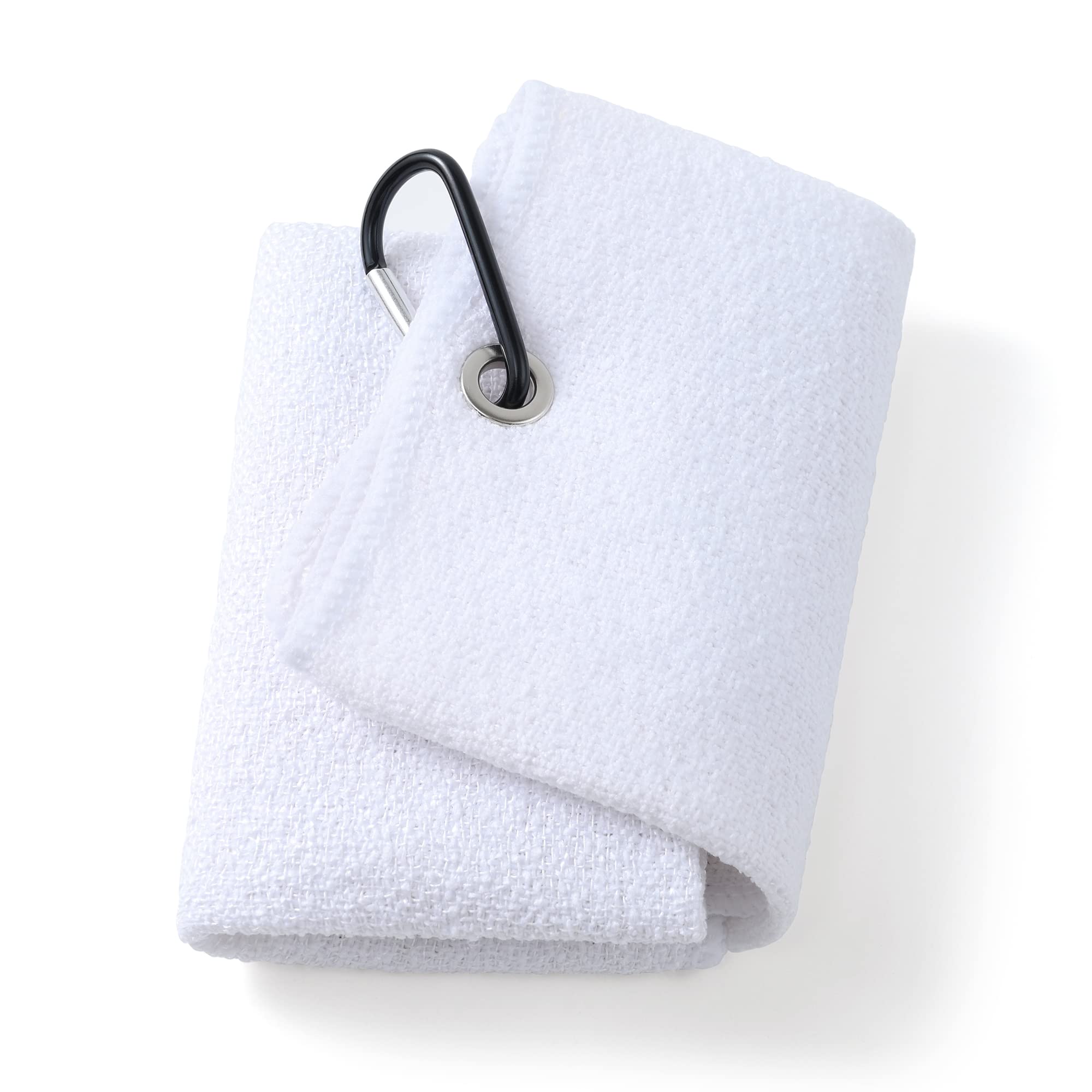 Mile High Life | Tri-fold Microfiber Golf Towel | Innovative Dual Side Design w/Dirt Scrub Side and Soft Cleaning Side | Light Weight | Excellent Water Absorbance | Please Watch Video (White)