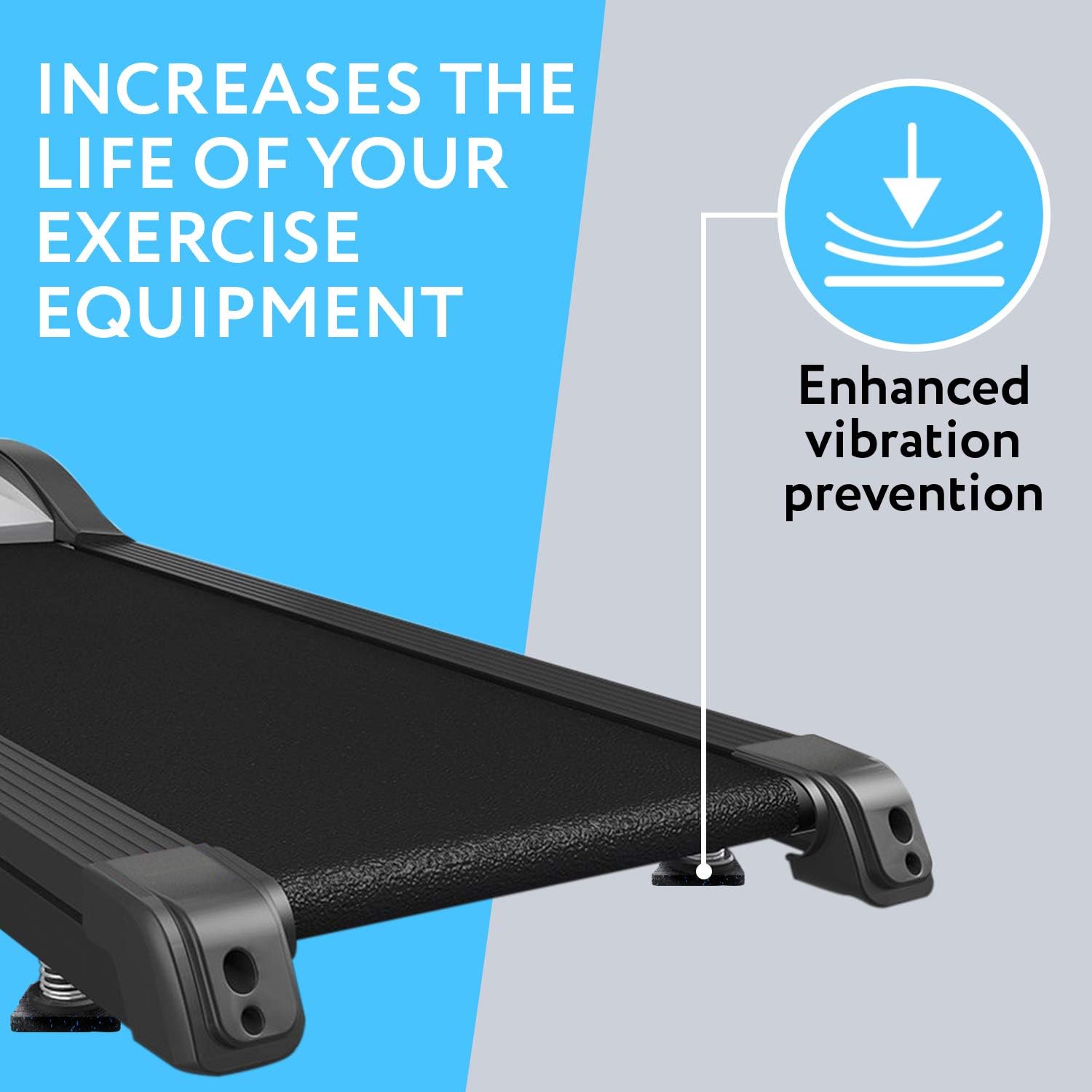 Exercise Equipment Mat 4" x 4" x 0.5" Pads Pack of 6 - Treadmill Mat for Carpet Protection - Protective Anti-slip Treadmill Pad for Hardwood Floors & Carpets - Home Gym Accessories - Protect Floors : Sports & Outdoors