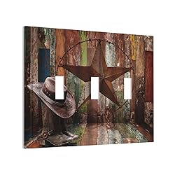 Brown Cowboy Boots Hat Horseshoe Light Switch Cover
