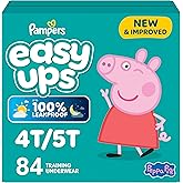 Pampers Training Pants - Easy Ups Girls & Boys - Size 5T-6T, 84 Count, Peppa Pig Potty Underwear (Packaging May Vary)
