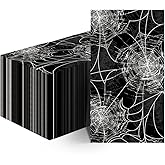 Horaldaily 100Pcs Halloween Paper Napkins, Black Cobweb | Halloween Theme, for Party Dinner Lunch Kitchen Bathroom, Disposable Decorative Guest Hand Towels