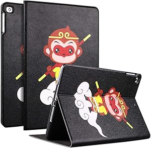 KenKe Case for iPad 9.7 2018/2017, iPad Air 2, iPad Air, Soft Silicone iPad Smart Cover Cute Cartoon Pattern Auto Sleep/Wake for Apple iPad 5th/6th Generation 9.7 inch iPad Air 1/2 case(Wukong)
