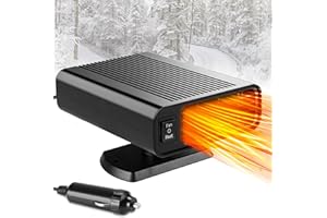 SHOWVIGOR Portable Car Heater, 2025 New Car Heater That Plugs into Cigarette Lighter, 12V 150W Anti-Fog Car Defroster Windshield Heater 2 In 1 Heating and Cooling Fan for Car,SUV,Truck
