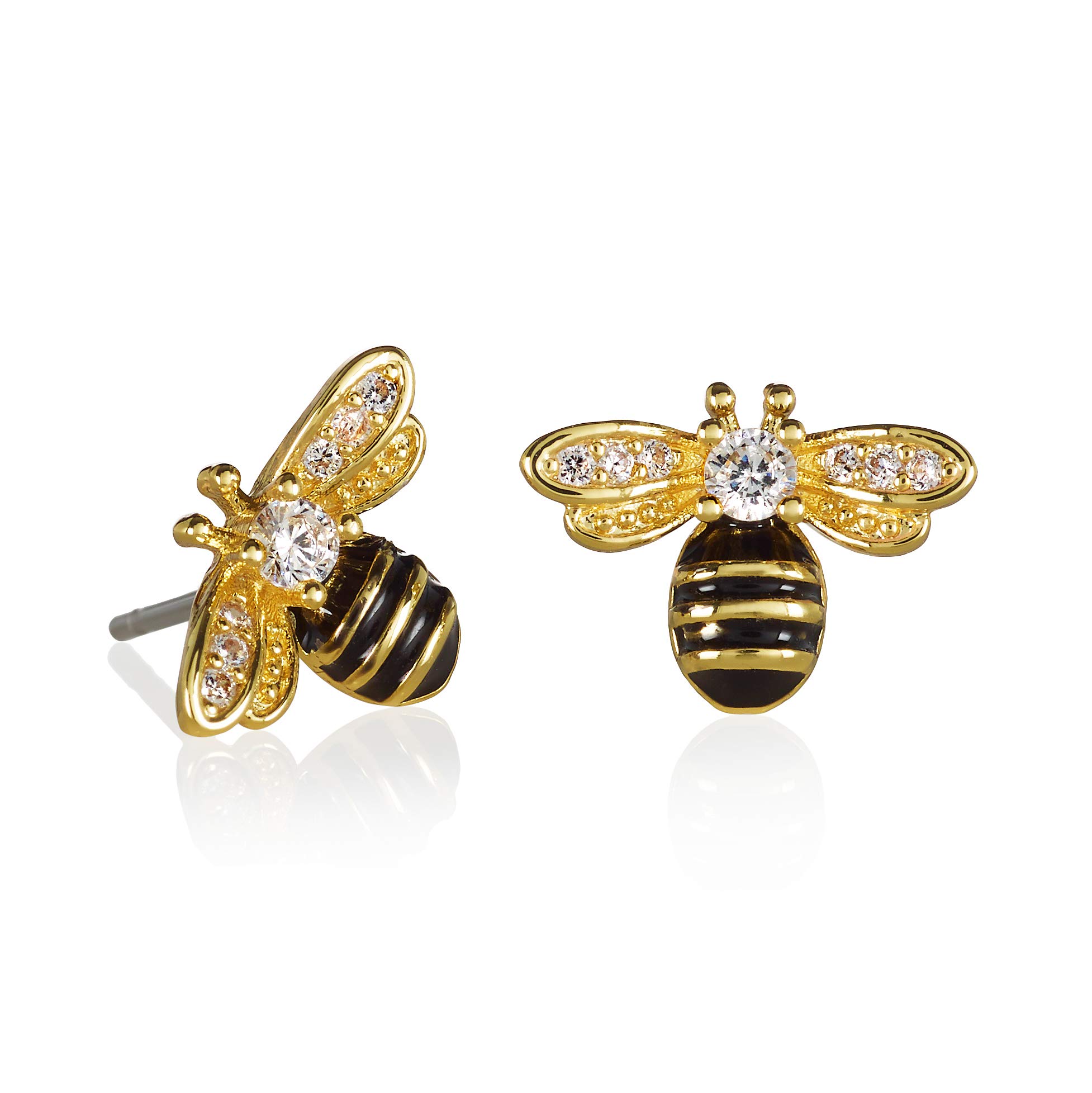 Namana Bumble Bee Stud Earrings, Dainty Gold Earrings for Women and Teenage Girls, Bumble Bee Jewellery Gifts for Women with Gift Box.