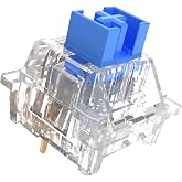 Outemu(Gaote) Crystal Blue Switches for MX Mechanical Gaming Keyboard,3-Pin 50gf Clicky/RGB/DIY Replaceable/Dustproof Switches(Blue,10pcs)