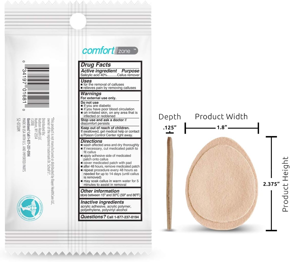 Comfort Zone Extra Thick Callus Remover, Effectively Removes Calluses and Protects Against Friction, 3 Pack: Health & Personal Care