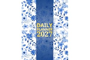 Daily Planner 2027: Large Size Calendar Diary from January through December | 1 Page = 1 Day | Holidays, Moon Phases, Notes &