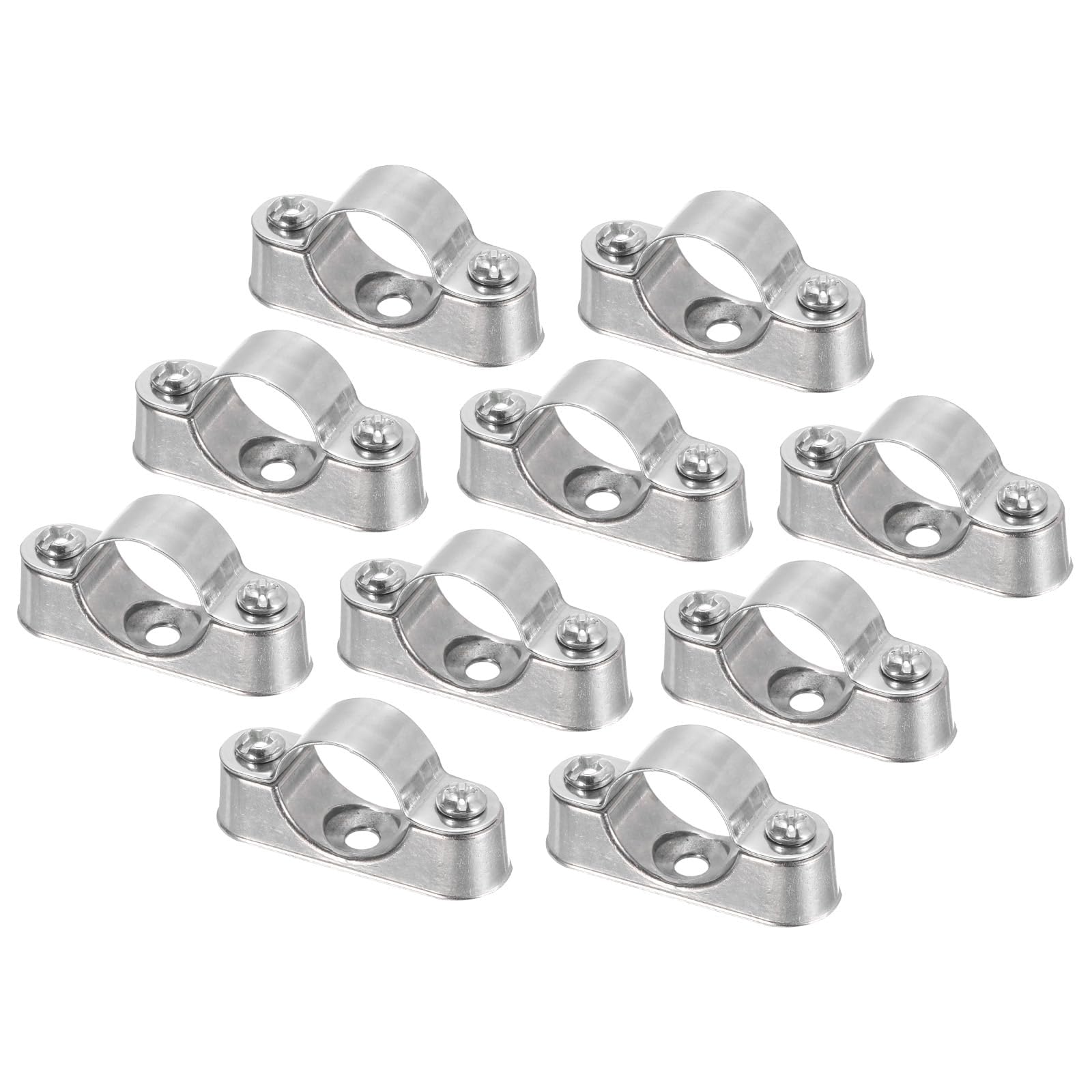 Unifizz 10Pcs 20mm Wall Mount Ceiling Mount Pipe Support Ring Hanger Stainless Steel Pipe Holder Bracket Clamp