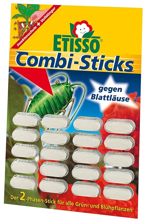 ETISSO® 1215-184 Combi-Sticks gegen Blattläuse - bis zu 8 Wochen schutz für alle Grün- und Blühpflanzen