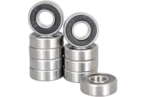 KABOBEARING 10 Pcs 698-2RS Double Rubber Seal Bearings 8x19x6mm,ABEC-5 Z3V3 High Speed Sealed Miniature Bearings. (698-2RS)