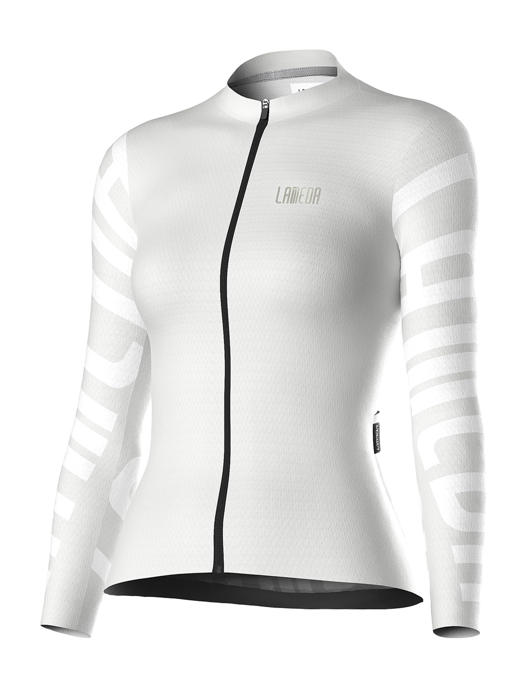 Photo 1 of LAMEDA Cycling Jersey Women Long Sleeve, Breathable Bike Jersey with Pockets, Bike Shirts for Road Biking Riding White