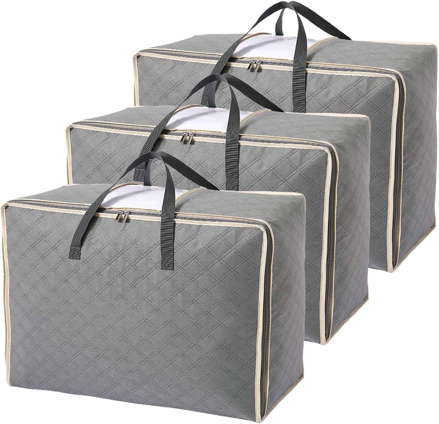 VLikeze Storage Bags with Zips, 105L Large Under Bed Storage Duvet
