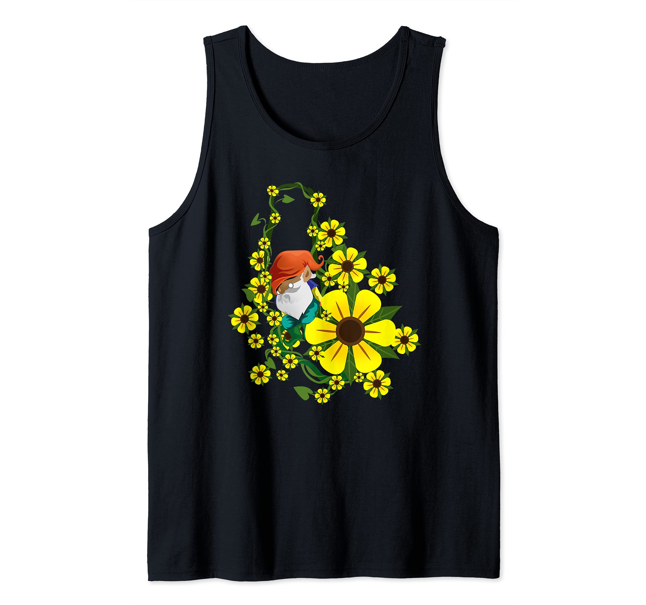 Sunflower Gnome Hanging Garden Farmhouse Hippie Style Tank Top