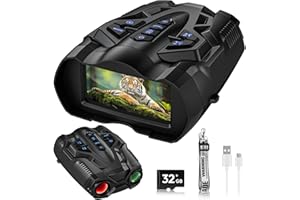 WISHBETY 4K Night Vision Goggles for Adults,10X Zoom Night Vision Binoculars with 1000FT Infrared Range,4000mAh Rechargeable Battery,3.5" Screen,Include 32GB Card,Gift for Mens and Outdoor Enthusiasts