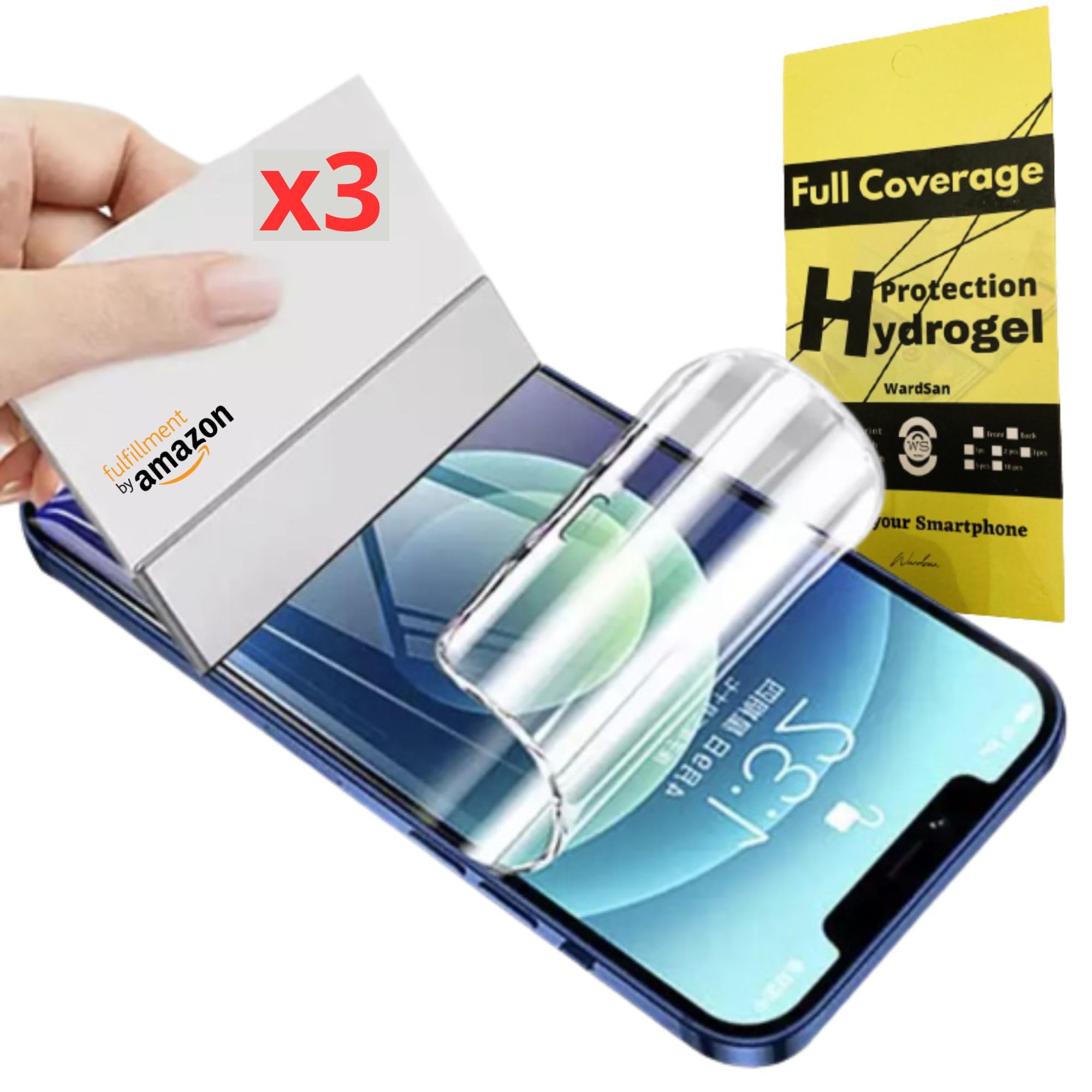 WardSan [3 Pack for IPHONE 15 PLUS (6,7") – HD Clear Hydrogel Screen Protector | Flexible TPU, Anti-Scratch, Soft Film, Ultra Thin & Case Friendly (Not Tempered Glass)