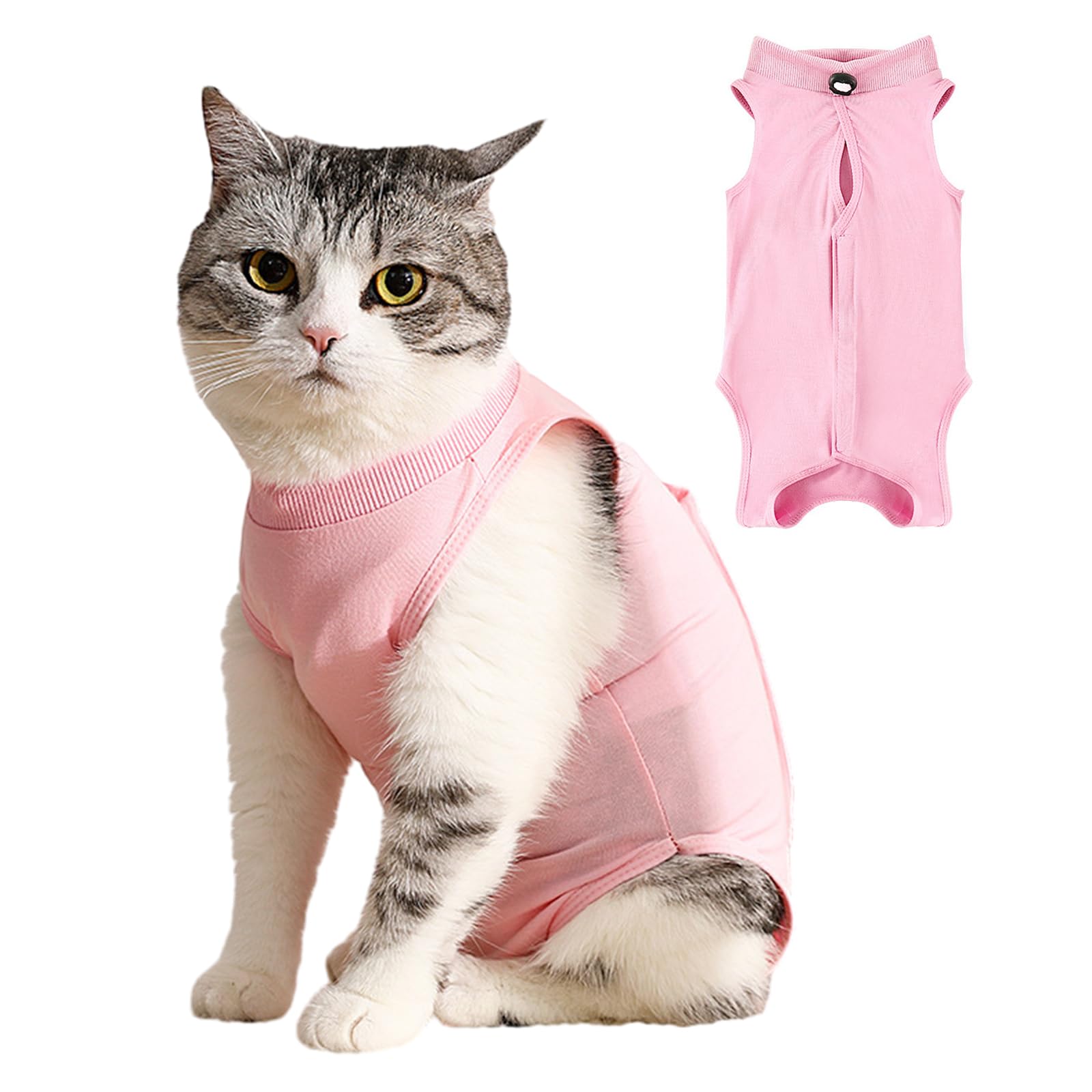 Tomtary Cat Surgical Recovery Suit Professional Cat Surgery Recovery Suit Anti Licking Cat Vest Body Suits Medical Care Cone Collar Alternatives Suit for Cats Weaning Wounds Skin Diseases(Pink M)