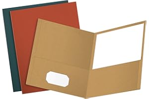 Oxford 78513 Twin Pocket Portfolios, Recycled, Assorted Colors, 25/Box