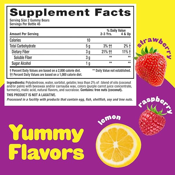 L’IL CRITTERS FIBER DAILY GUMMY SUPPLEMENT FOR KIDS, FOR DIGESTIVE SUPPORT, BERRY AND LEMON FLAVORS, 90 GUMMIES