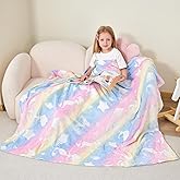 Softan Kids Throw Blanket Glow in The Dark, Soft Cozy Flannel Luminous Blanket for Sofa Couch Bed, Christmas Birthday Gift for Kids, Jellyfish 50x60IN