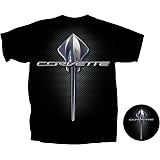 Chevy Corvette Stingray C7 Logo T-Shirt - 100% Cotton Preshrunk, Black, Men's Sizes M-3XL