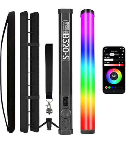 Neewer CL124 RGB Light Stick: Bacchetta LED Portatile 16W Con App, 2500K-10000K, CRI 97+, Batteria 2600mAh, 17 Scene E Porta In Metallo - 3
