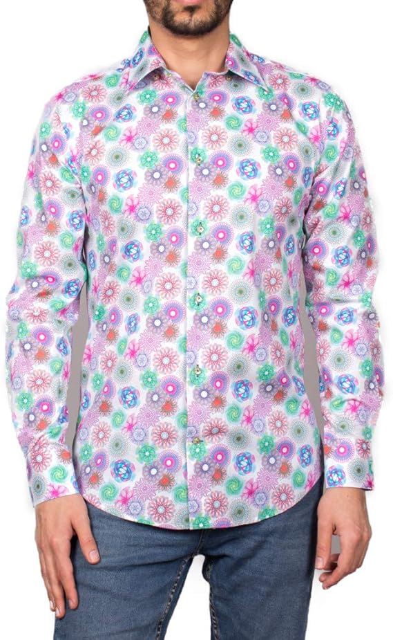 Amazon コトンドゥ Cotondoux 柄シャツ メンズ 長袖 お洒落 フランス ブランド M91ad1640 シャツ 通販