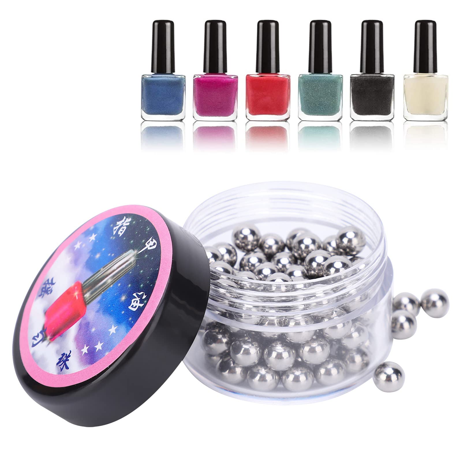 15/64 Inch Nail Polish Shaker Beads, 100pcs Stainless Steel Nail Polish Mixing Agitator Ball for Chemicals, Aerospace, Plastic Hardware