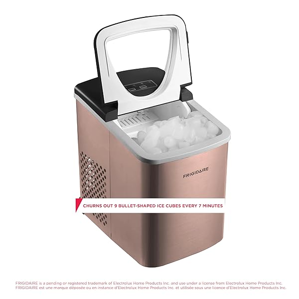 FRIGIDAIRE EFIC117-SSCOPPER-COM STAINLESS STEEL ICE MAKER, 26LB PER DAY, COPPER STAINLESS