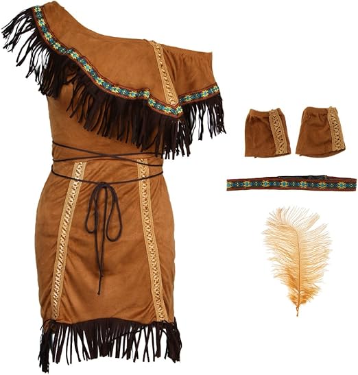 Indio Traje de India Mujeres Nativo Americano Tribal Cosplay Disfraces Indio Traje de India Mujeres Nativo Americano Tribal Cosplay Disfraces