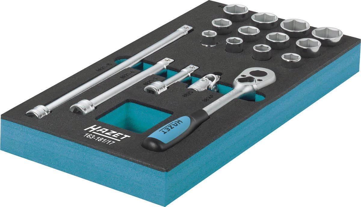 Hazet 163-181/17 Tool Set in Safety-Insert-System, Black/Blue/Silver, 1/3 - Image 4