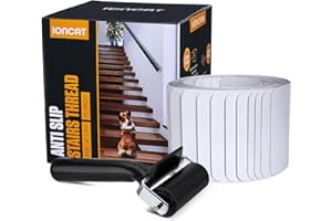 IONCAT Stair Treads Non Slip Strips - Clear Stair Treads for Wooden Steps Indoor & Outdoor - Anti Slip Grip Strips for Stairs, Floor, Bathroom, Bathtub - Waterproof - Transparent - 4" x 24" - 15 Pack