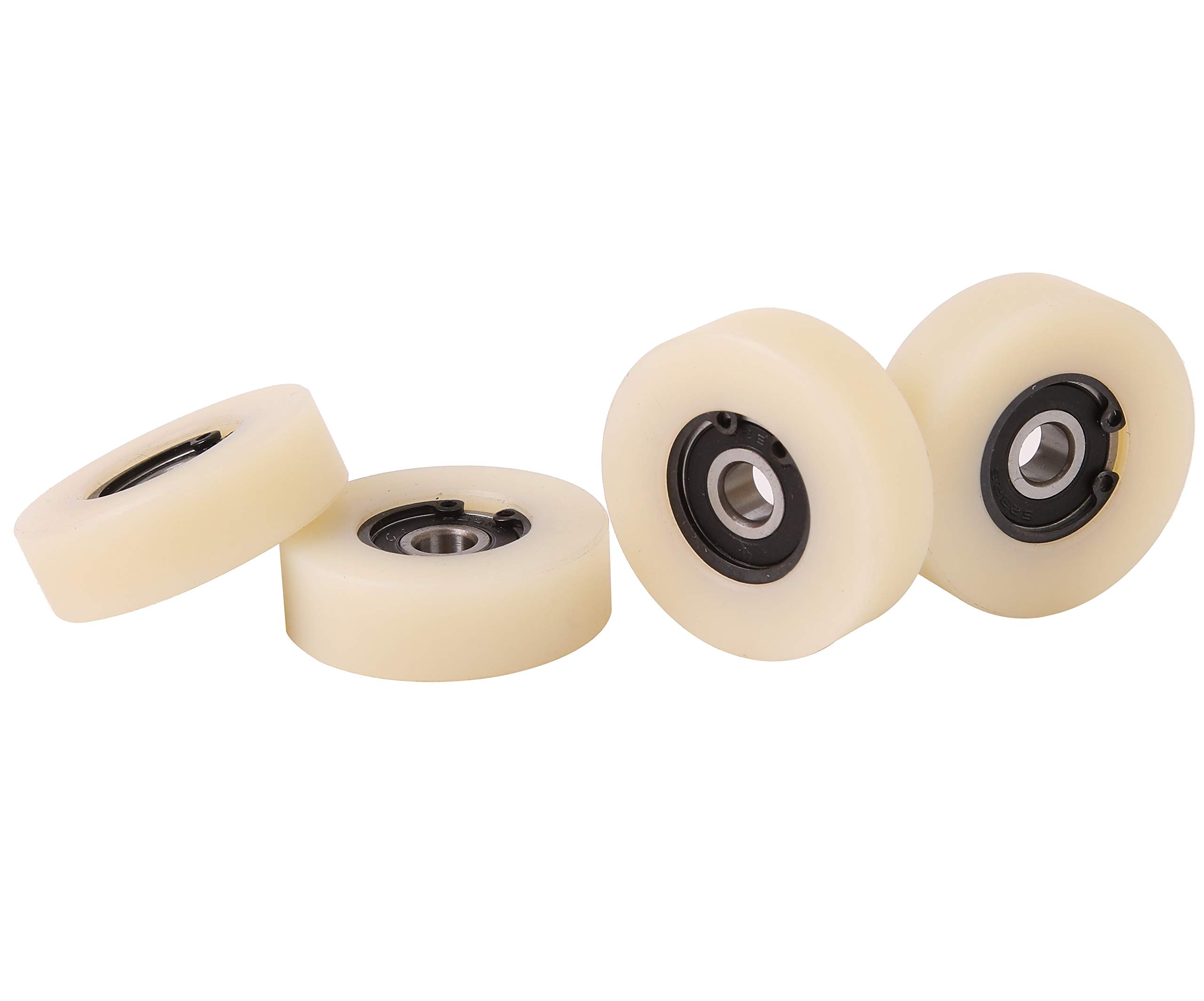 4 Pieces Nylon Polyamide Rollers 45 mm diameter 14 mm wide 8 mm bearing Precisely Machined in the EU(45-14-8)